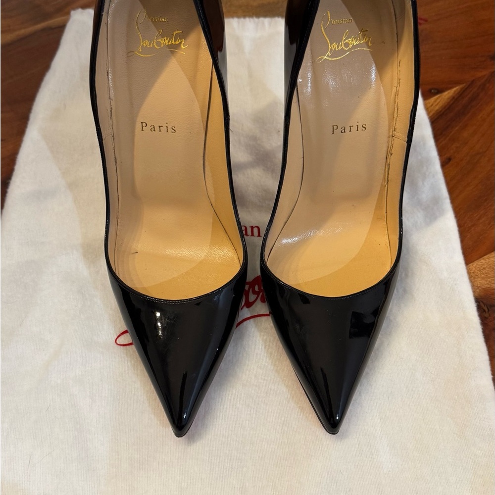 Christian Louboutin Glossy Black Heels - Picture 3 of 6